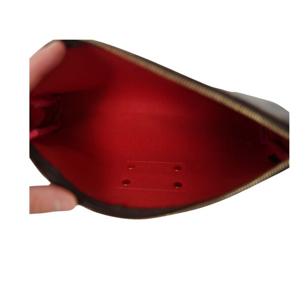 Louis Vuitton Damier Ebene Eva Clutch w/ Gold Chain - Picture 9 of 10